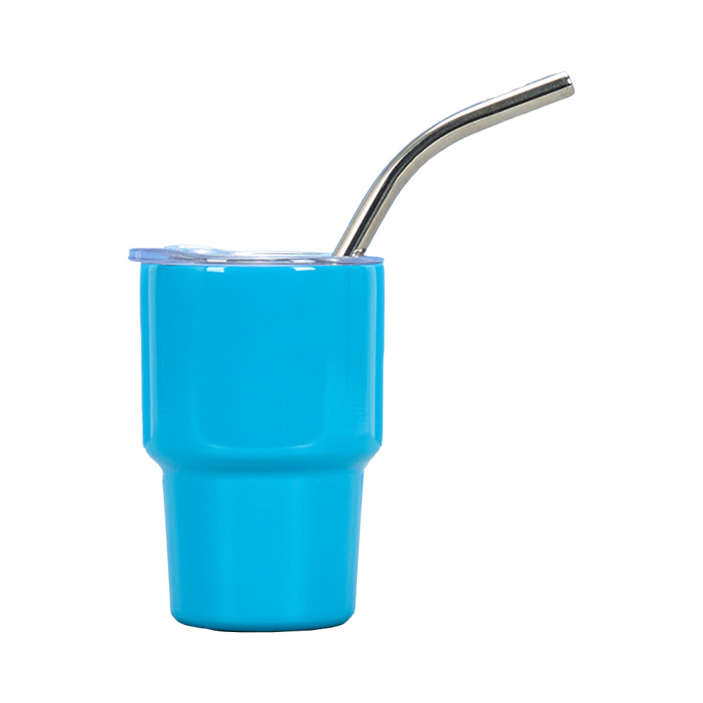2 OZ Mini Stainless Steel Tumbler Cup Set with Straw and Lid for Party Outdoor
