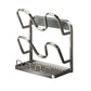 Kitchen Pot Lid Storage Rack Carbon Steel Holder with Drip Tray Organizer
