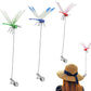3PCS Outdoor Fake Dragonfly Rod Clip 3D Dragonfly Garden Decoration