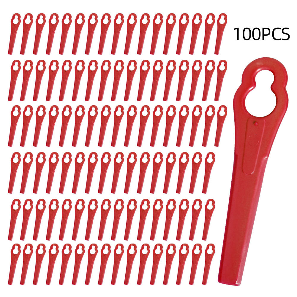 100 Pack Plastic Trimmer Blades Universal Fit for Lawn Mowers