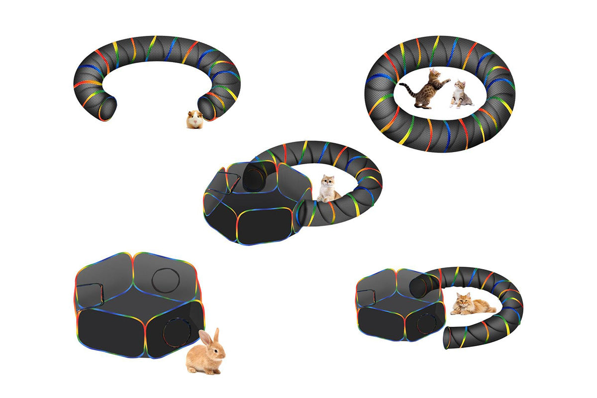 Outdoor Rainbow Cat Enclosures Playground Circle Cat Playpen Tunnel Catio Outside House For Cats