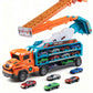 Carrier Truck Transport Car Toys Foldable 3 Layer Car Race Track Toys With 6 Toy Cars