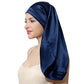 Extra Long 100%Silk Bonnet Sleep Cap Long Satin Night Cap
