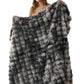 Bubble Tie Dye Throw Blanket Soft Cozy Microfiber Lightweight Warm for Couch-Dark Grey