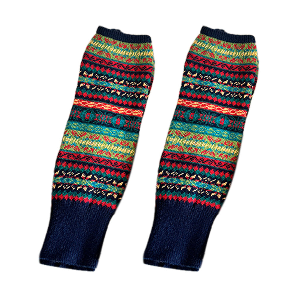 1 Pair Multicoloured Leg Warmers for Women Warm Over Knee Boot Socks for Winter