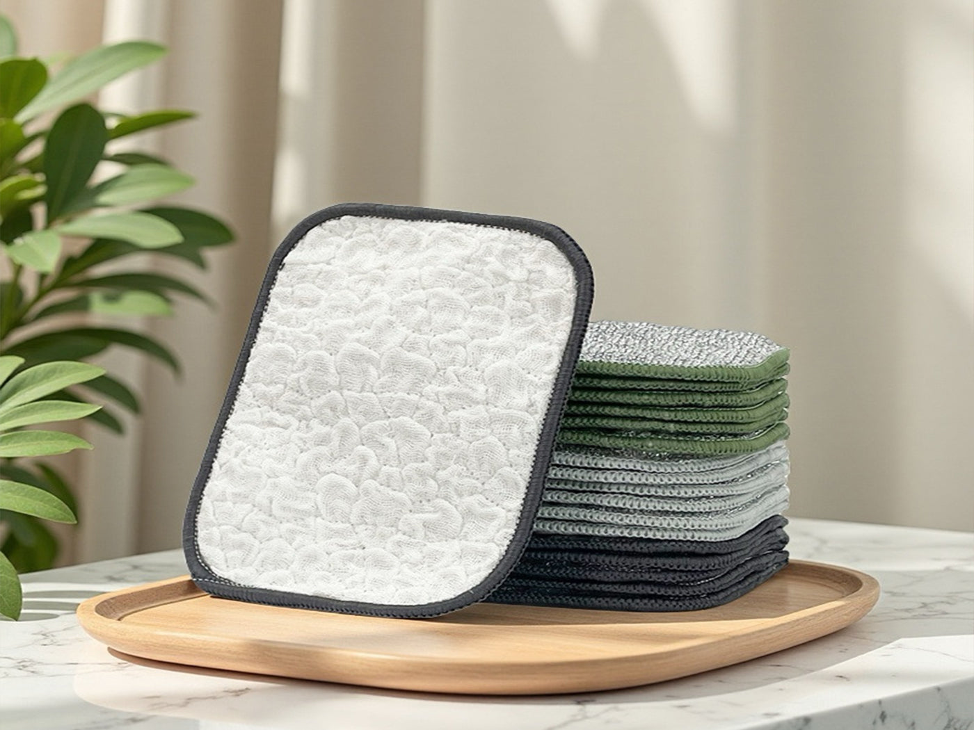10Pcs Double-Sided Microfiber Dishwashing Cloth