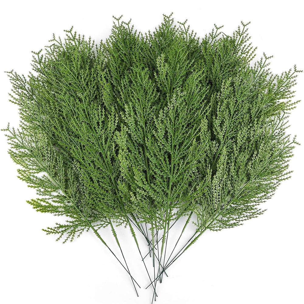 50Pcs Artificial Green Pine Needles Branches Plastic Pine Twigs Stems Picks