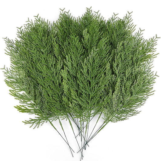 50Pcs Artificial Green Pine Needles Branches Plastic Pine Twigs Stems Picks