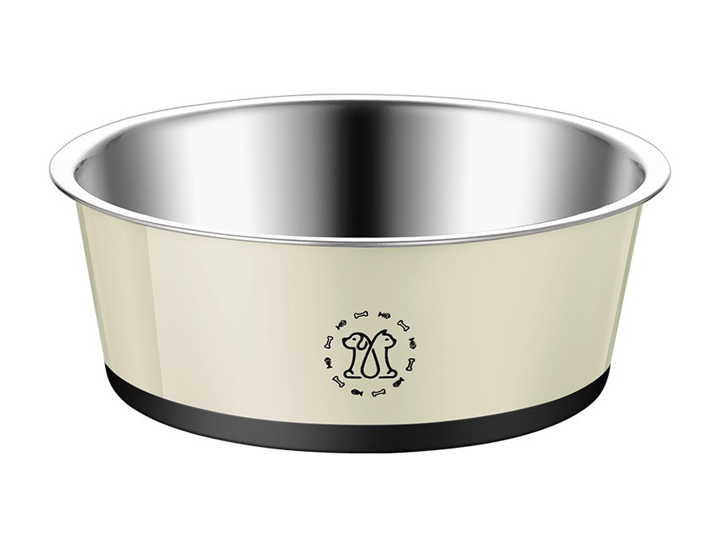 2L Stainless Steel Pet Feeding Bowl 25cm Non-Slip Dog Cat Food Water Bowl