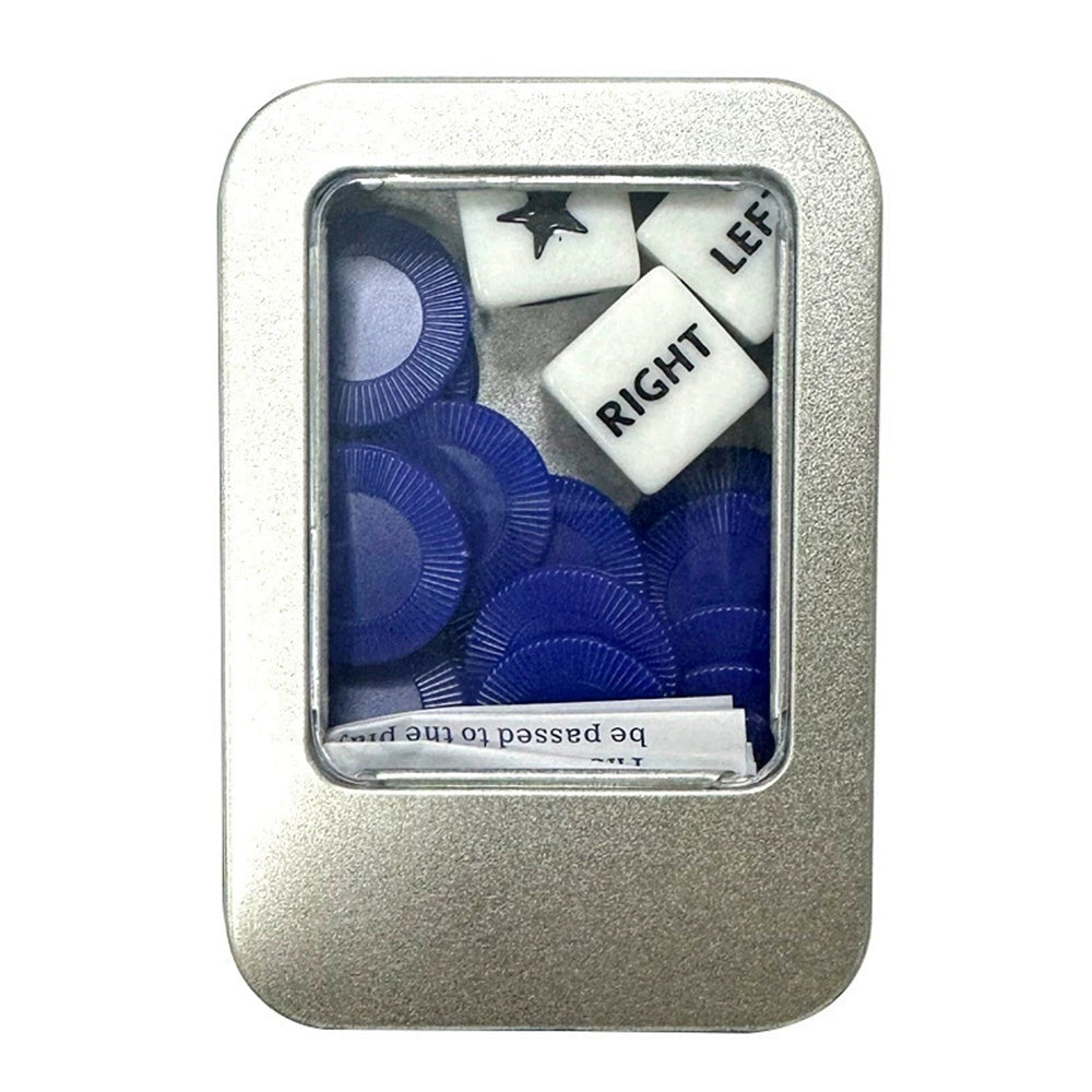 Left Right Center Dice Game Prime Set with 3 Dices 24 Chips for Party Family Fun
