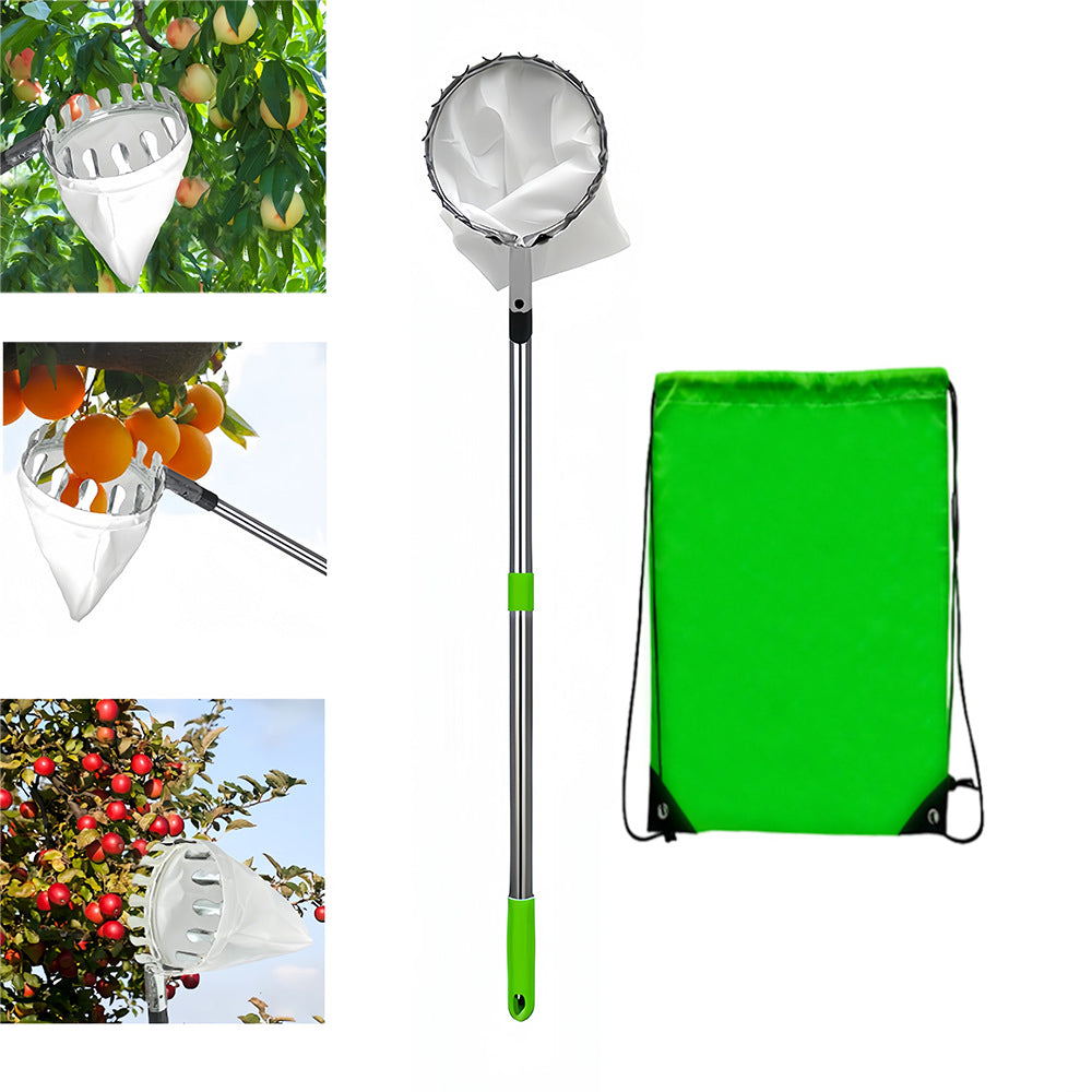 Fruit Picking Tool with Basket and Detachable Extended Handle