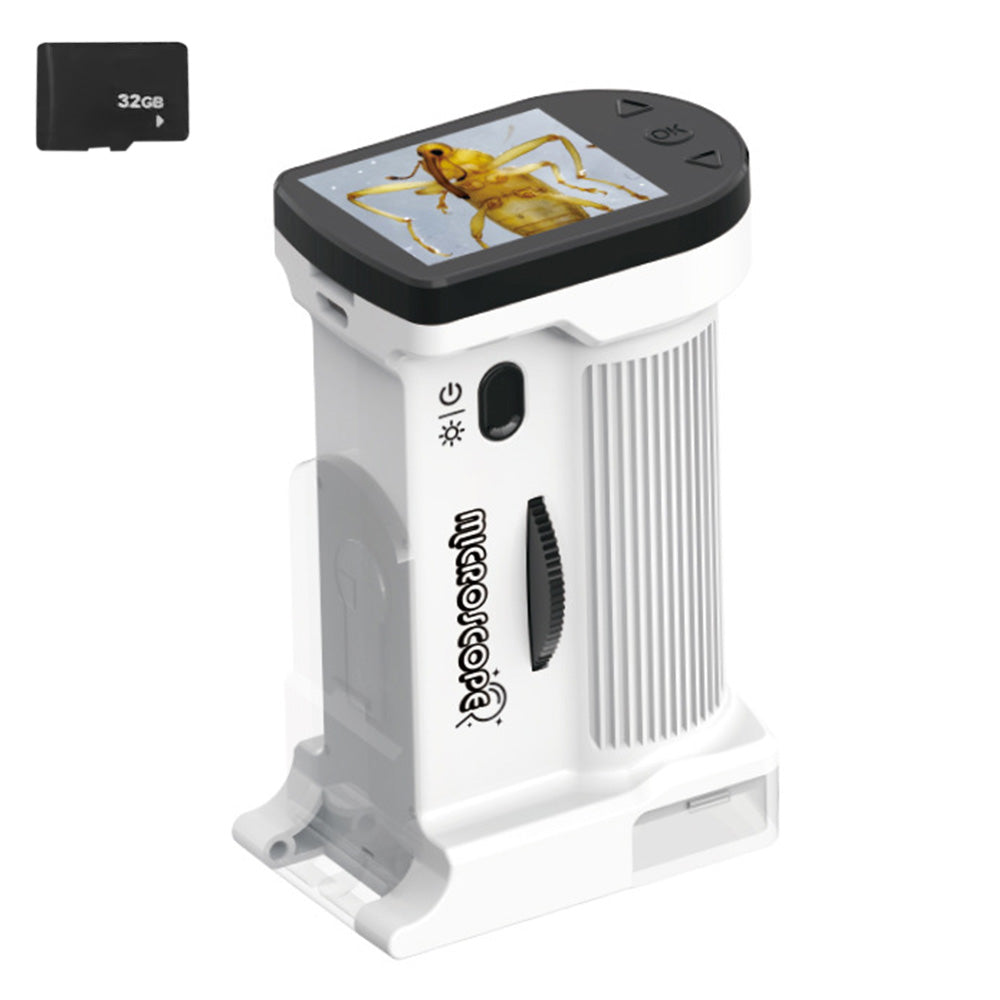 Portable Microscope for Little Ones with 1000X Magnification HD Screen and Rechargeable Educational Toy