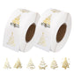 2 Rolls 1000 Gold Foil Clear Round Christmas Stickers
