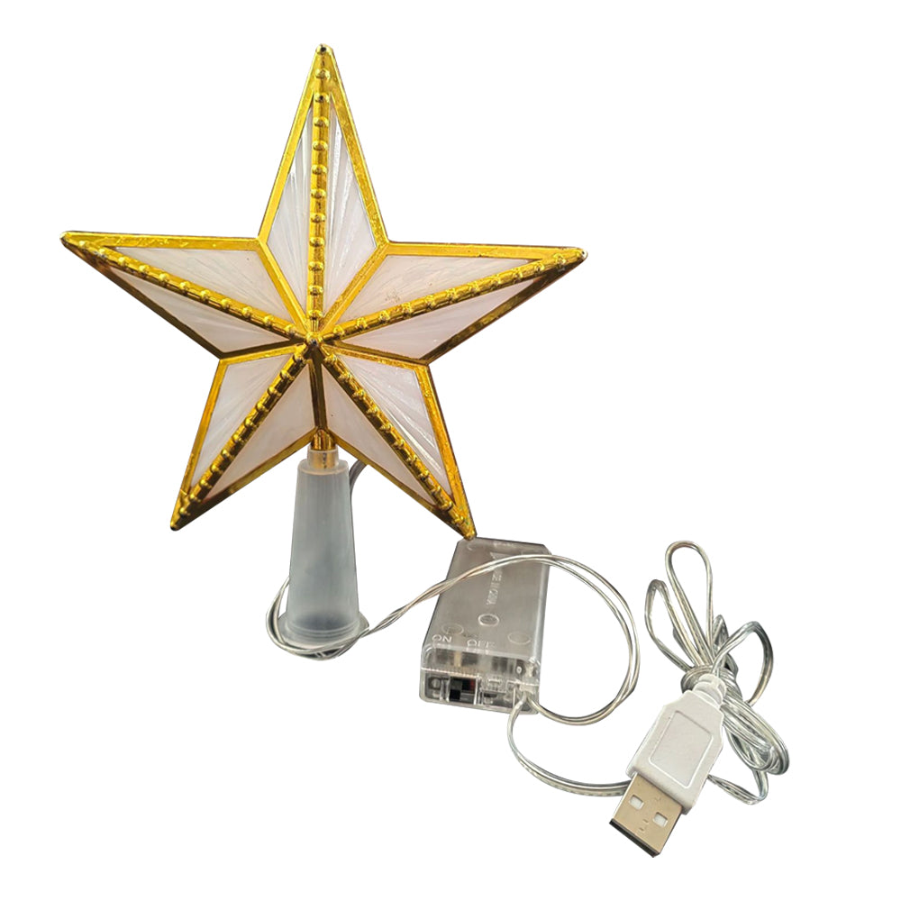 Led Pentagram Christmas Tree Top Light