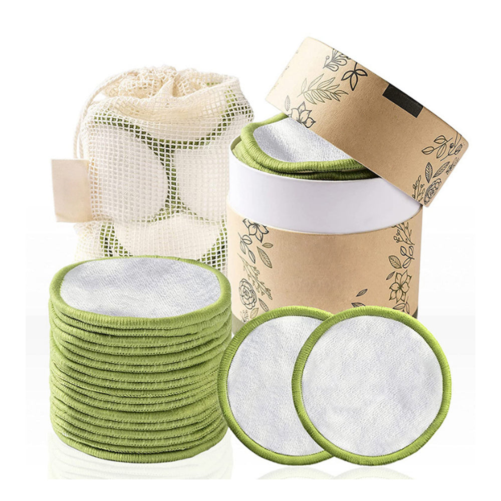20Pcs Reusable Makeup Remover Pads with a Mesh Bag and Storage Box
