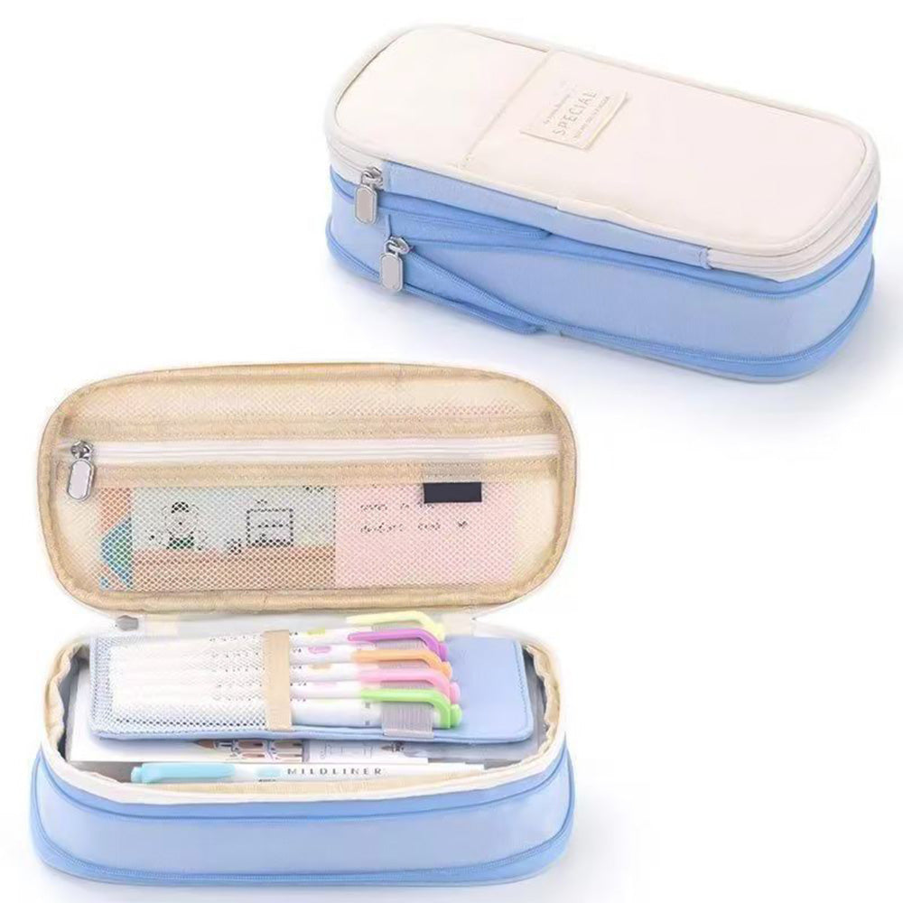 Large Capacity Expandable Zipper Pencil Case
