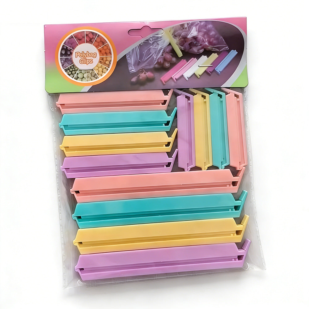 24PCS Plastic Sealing Bag Clip Sealer Clamp Kitchen Storage Food Snack Chips Seal Tool