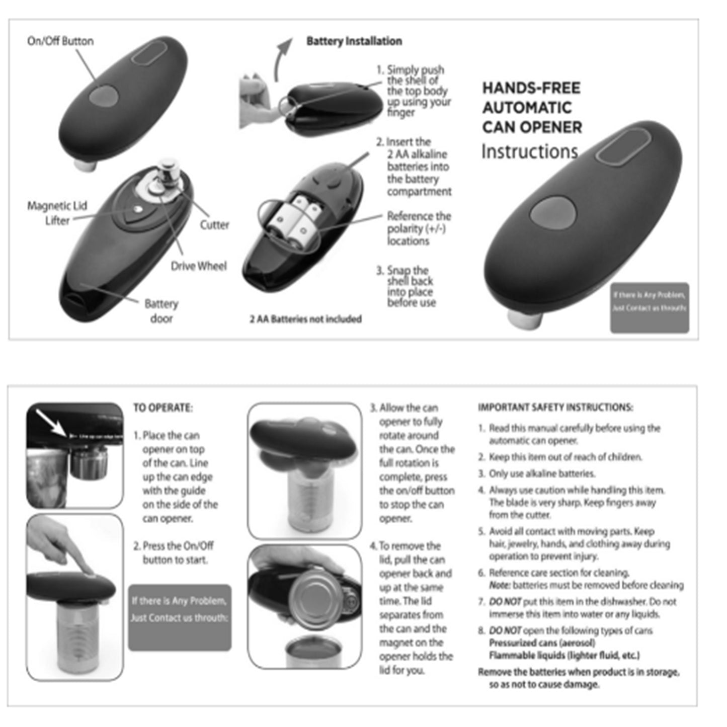 Universal One Touch Electric Can Opener