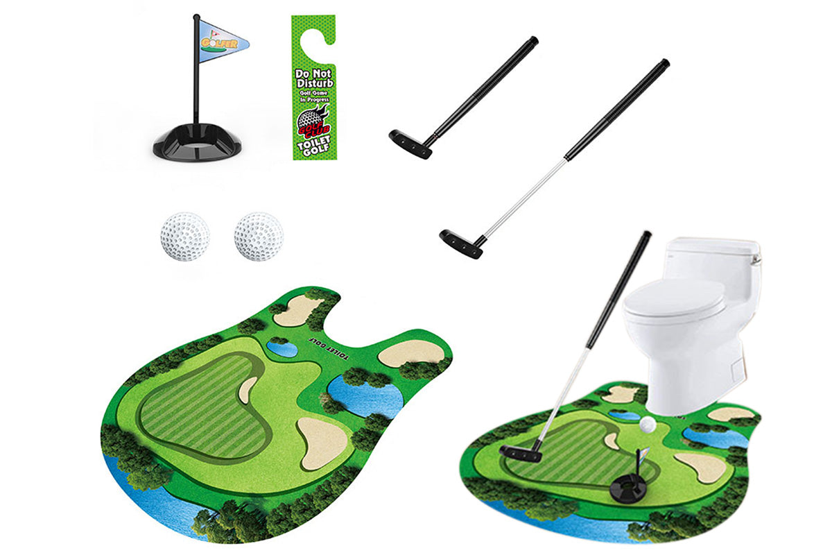 Toilet Golf Game Toilet Golf Toys Set Bathroom Practice Mini Golf in Restroom