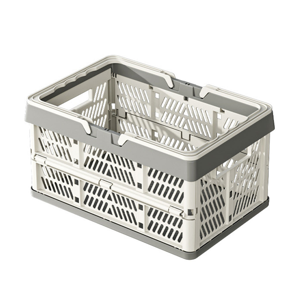 Portable Foldable Storage Basket for Camping Shopping and Home-Grey
