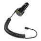 3 In 1 Car Charger With Retractable Coiled Cable USB And Type-C Fast Charging