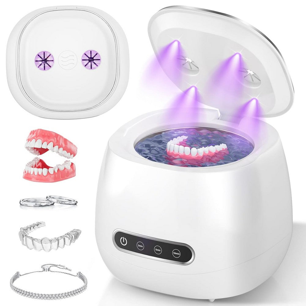 Ultrasonic Retainer Cleaner with UV Sterilizer 45kHz Denture Cleaner Machine