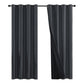 2 Pack 100 Percent Blackout Curtains with Black Liner for Bedroom Living Room and Office-Black