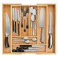 Expandable Bamboo Kitchen Drawer Organizer for Cutlery Utensils Wood Cutlery Tray in Drawer
