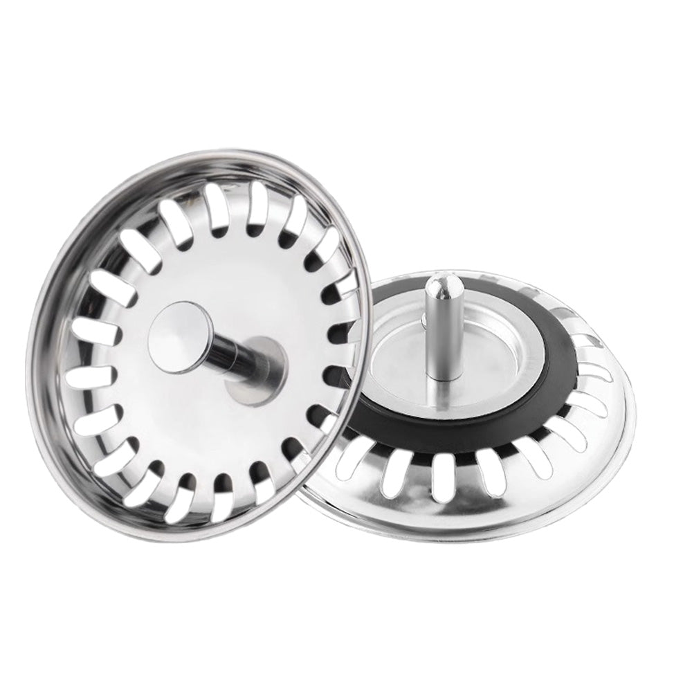 2 Pack Kitchen Sink Strainer Drain Stopper Baskets with Rubber Seals