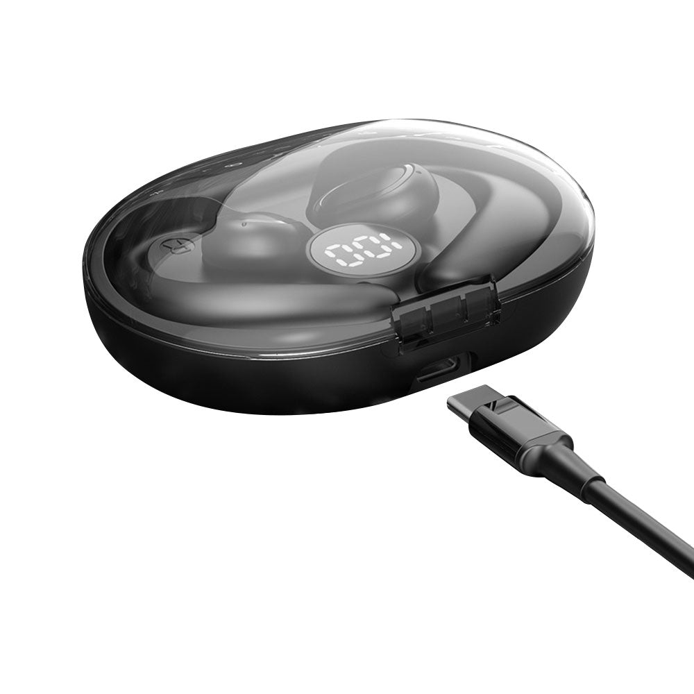 2Pcs Open Ear Headphones With Digital Display Charging Case Bluetooth 5.3 Wireless Sports Headphones