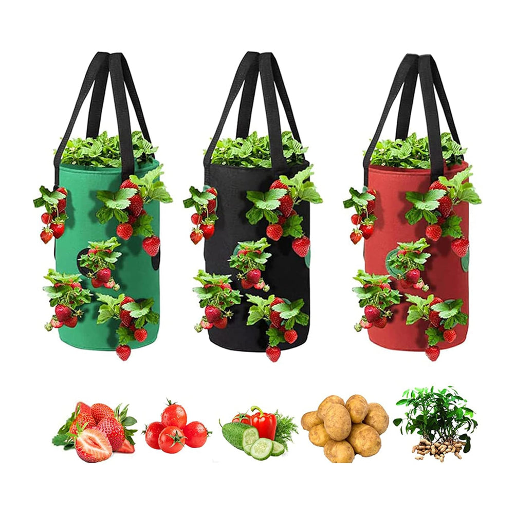 3 Gallon Grow Bag for Strawberry Vegetables with 12 Planting Holes