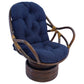 Solid Twill Swivel Rocker Chair Cushion High Back Water Resistant Pad-Navy