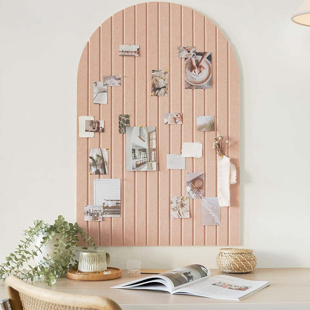 Large Arched Felt Bulletin Board with 30 Push Pins for Home Office School