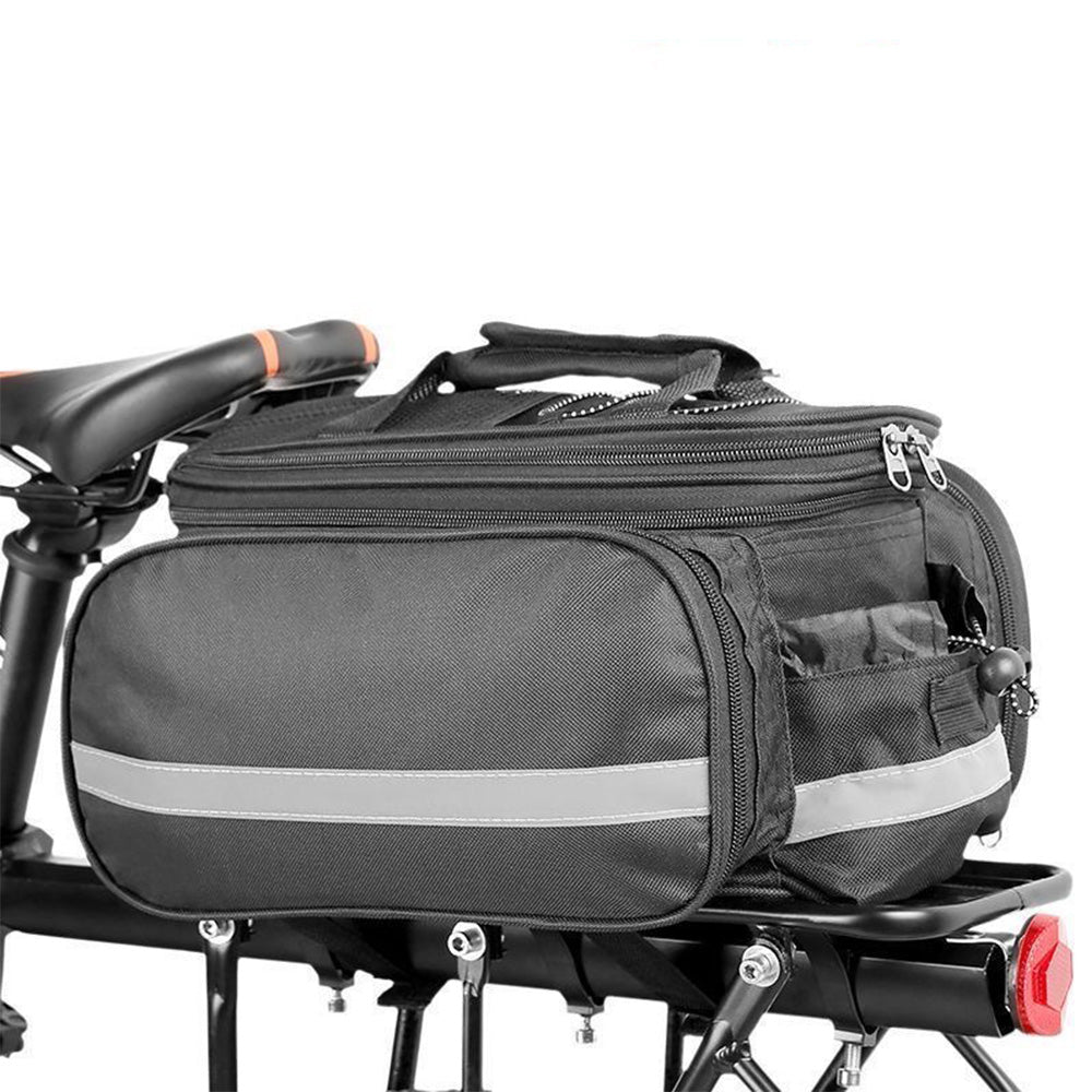 Bicycle Rear Seat Bag Bike Rack Bag Cycle Luggage Carrier Expandable Trunk Bag with Rain Cover