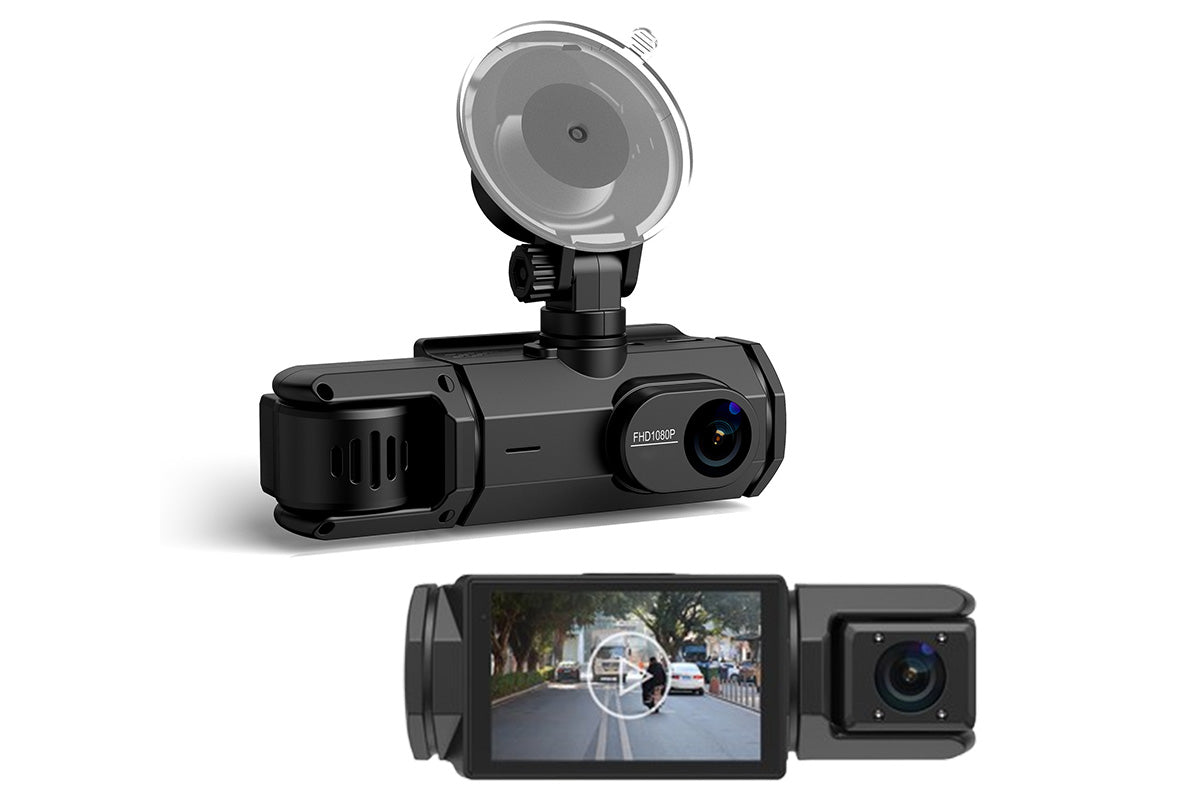 3 Channel Dash Cam With WIFI Front Inside And Rear Car Dash Camera With Motion Detection