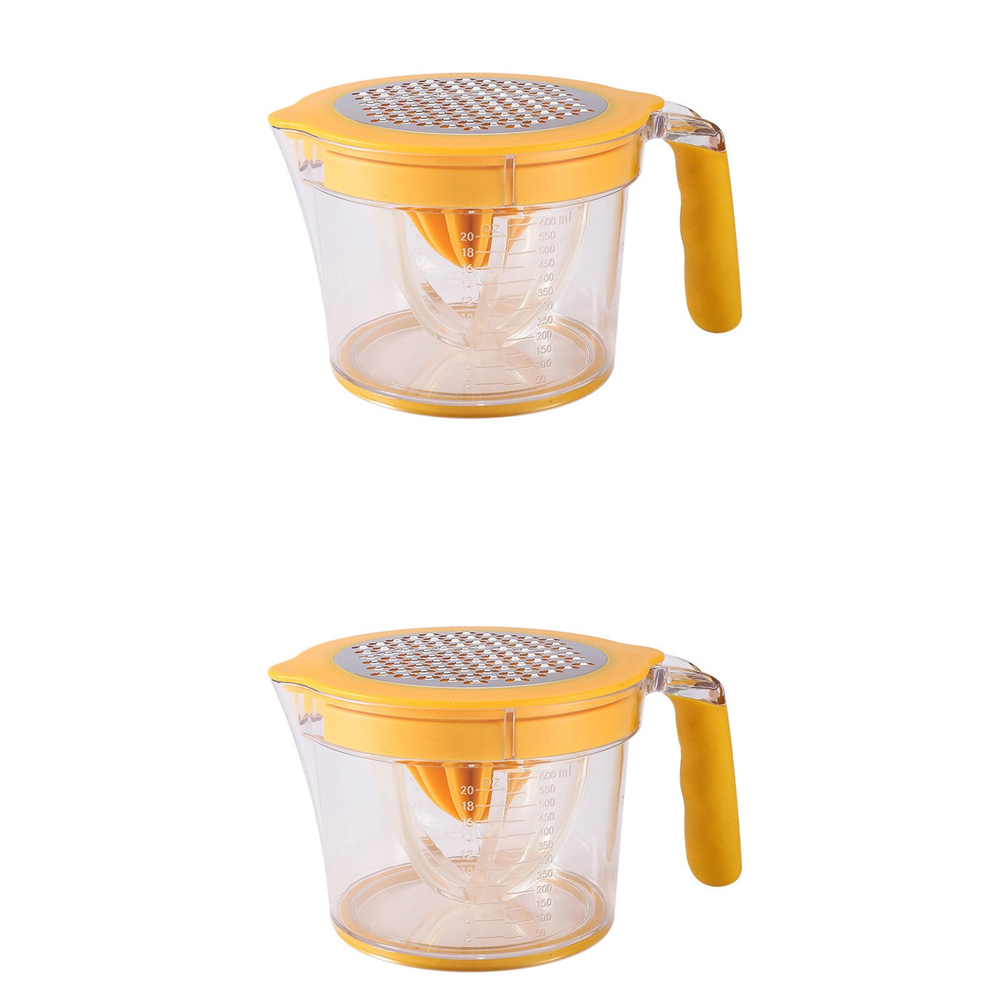 2Pcs 4-in-1 Citrus Squeezer Multifunctional Manual Juicer Measuring Cup