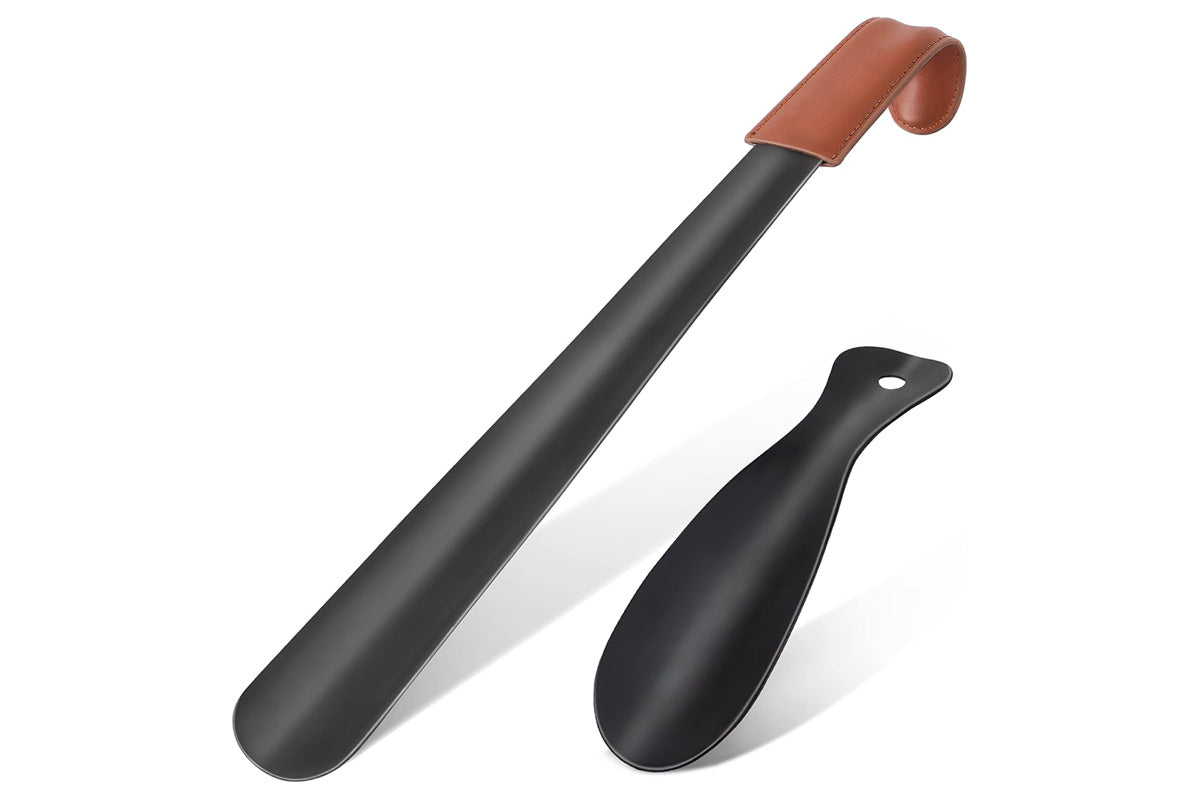 2 Pcs Metal Long Handle Shoe Horn Set for Men and Women