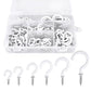 90 PCS Ceiling Hooks with 1 Storage Box Durable Wall Hooks for Hanging Cups Plant Tools