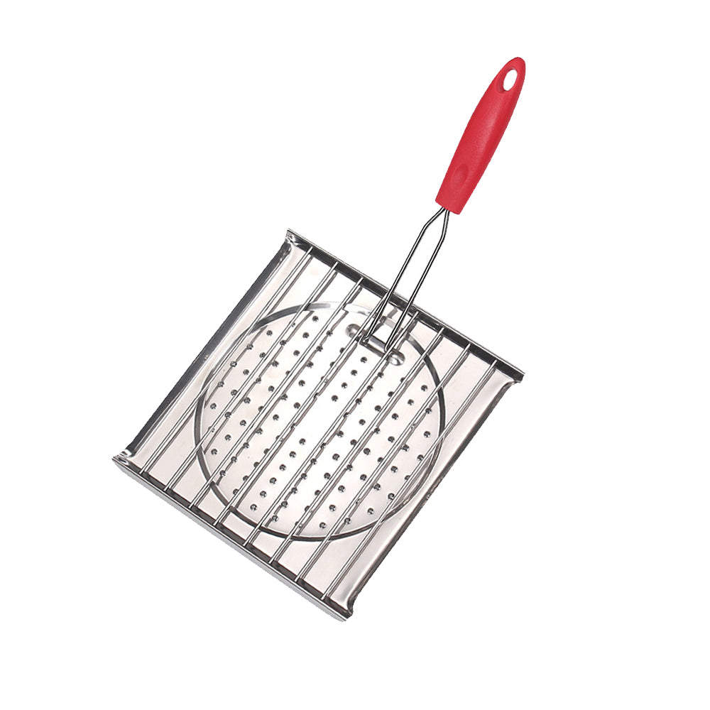 21x20 cm Folding Stainless Steel Grilling Basket Bread Toaster with Removable Handle