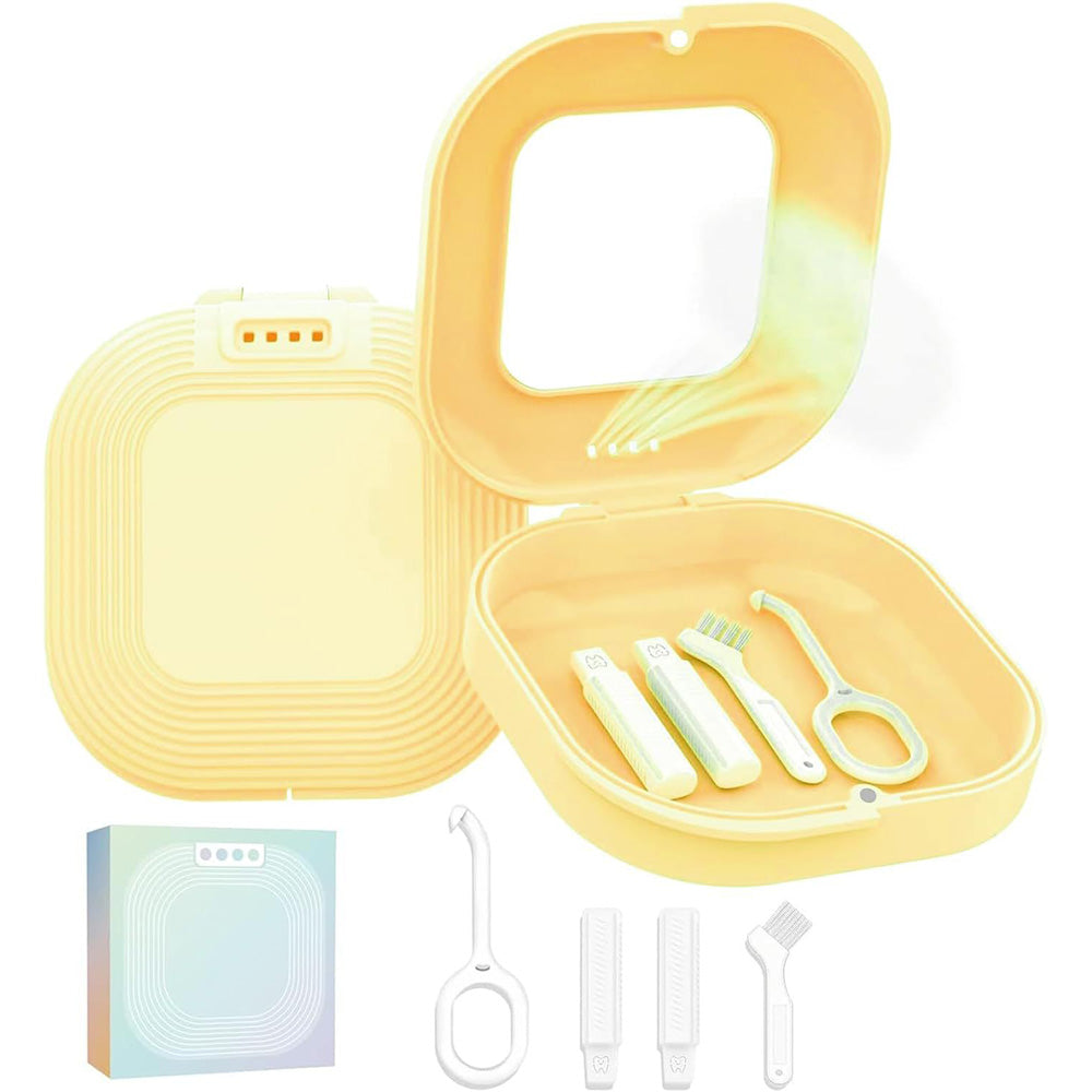 Retainer Case with Mirror and Retainer Removal Tool Mouth Guard Storage Box