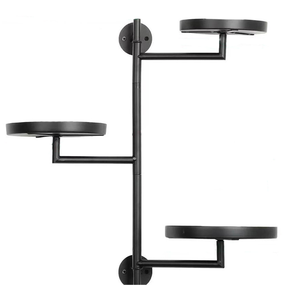 2Pcs Indoor Wall Mount 3-Tier Rotating Metal Plant Stand for Multiple Plants