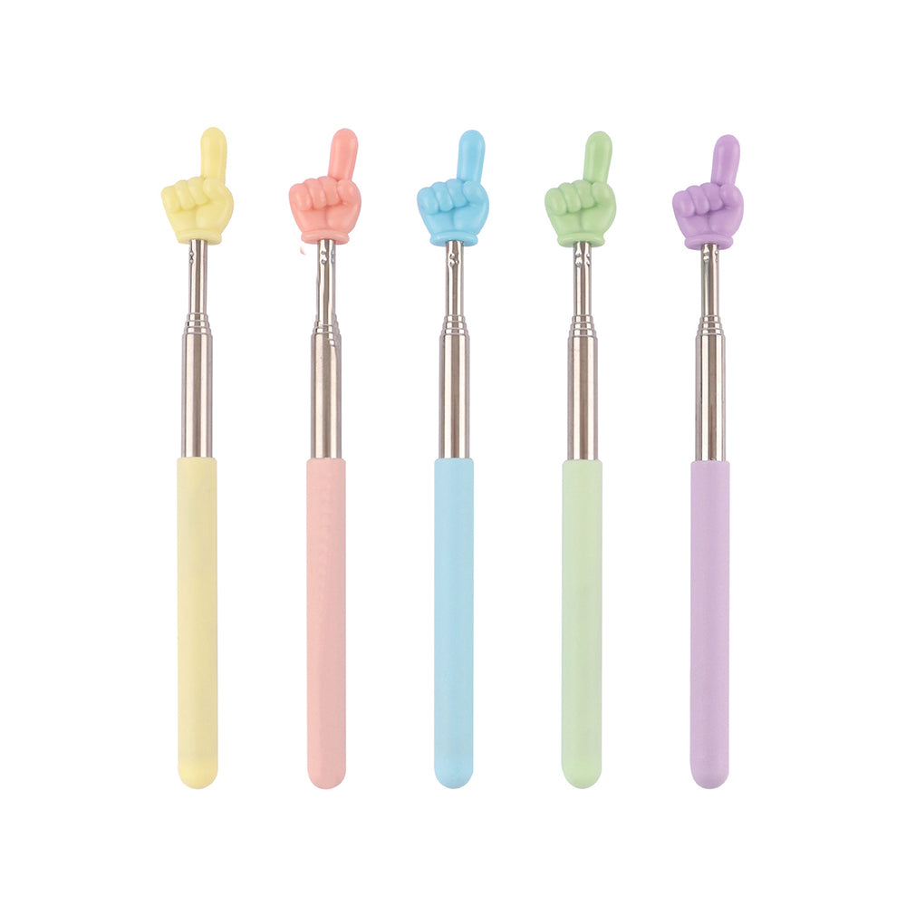 5-Pack Colorful Retractable Finger Pointer Sticks for Teachers and Students