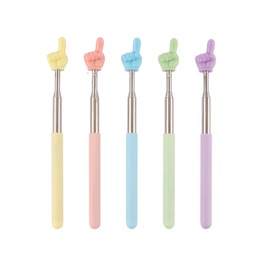 5-Pack Colorful Retractable Finger Pointer Sticks for Teachers and Students