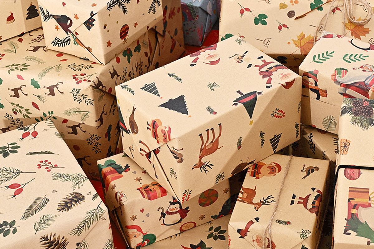10PCS Multiple Patterns Christmas Wrapping Paper Gift Box Wrap Rolls
