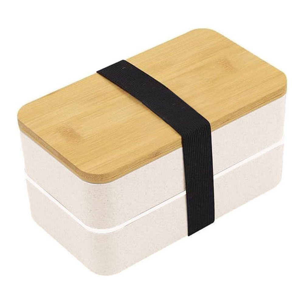 Bento Box 2 Layer Stackable Leak-Proof Japanese Lunch Box with Spoon Fork