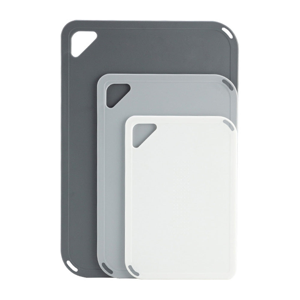 3 PCS Plastic Cutting Board Set with Hanging Loop Non Slip PP Chopping Board for Home