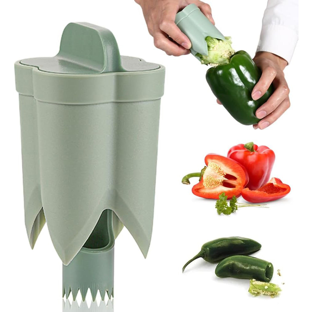 2 in 1 Pepper Corer Remover Fruit Cucumber Corer Separator Tool Tomato Seed Remover
