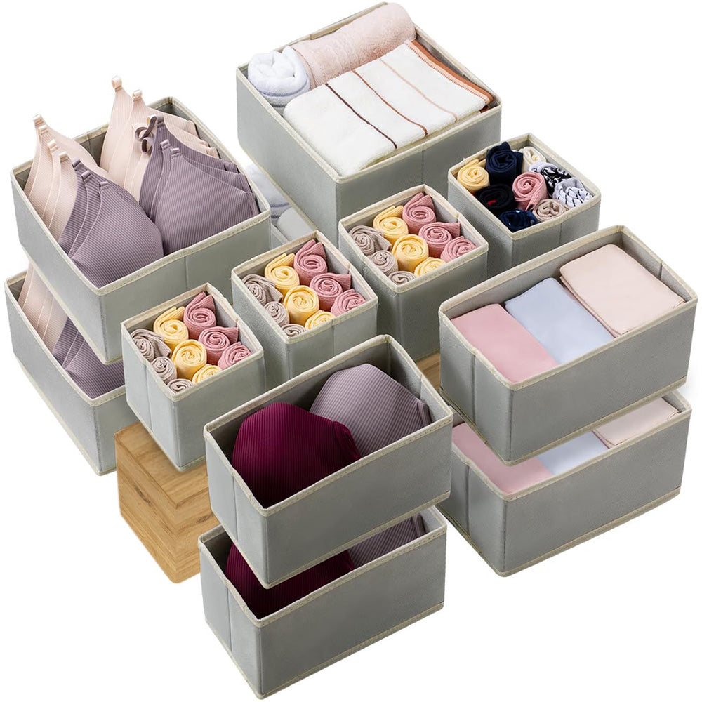 12PCS Drawer Organizers Foldable Closet Organization and Storage Dividers Bins