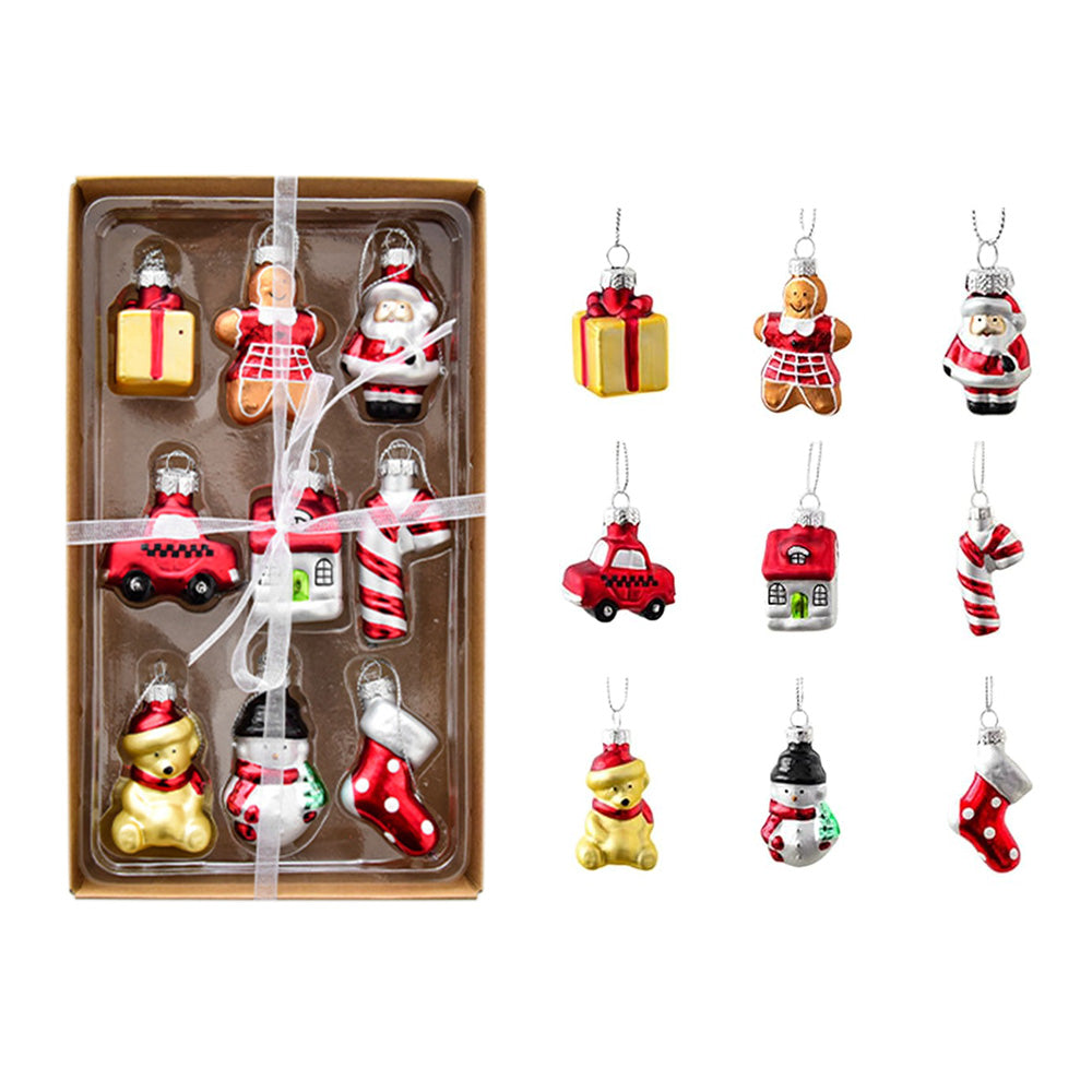 Glass Painted Christmas Ornaments Christmas Tree Hanging Decorations