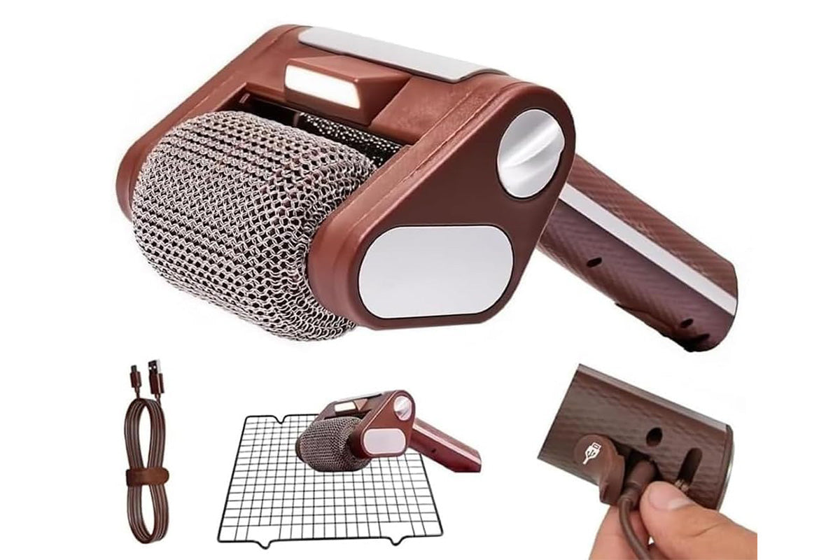 Electric Grill Cleaner Stainless Steel Grill Brush with LED Light Dishwasher Safe
